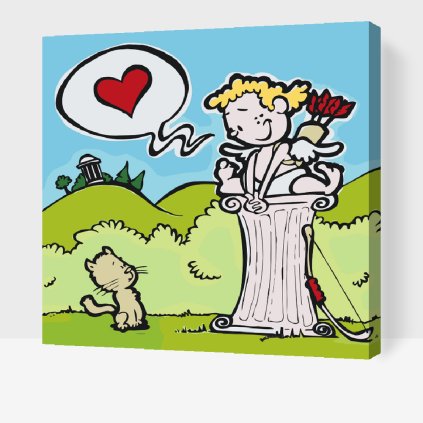 Paint by Number - Cupid and Kitty