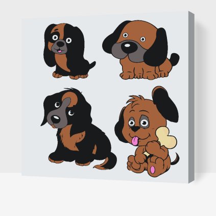 Malování podle čísel - Roztomilé psí štěně