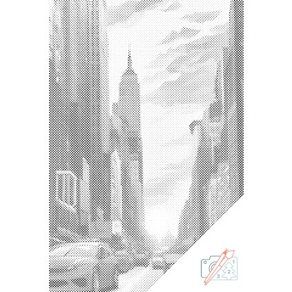 Tečkování - Svítání ve městě