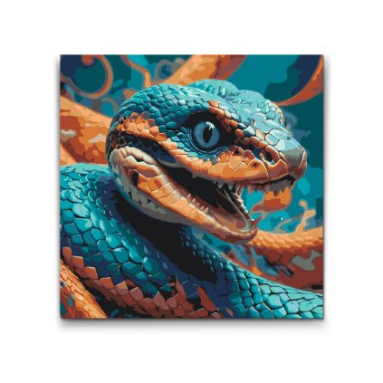 M2_Painting_by_Numbers_-_Snake_in_shades_of_turquoise_and_orange