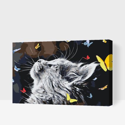 Paint by Number - Kitten among Butterflies