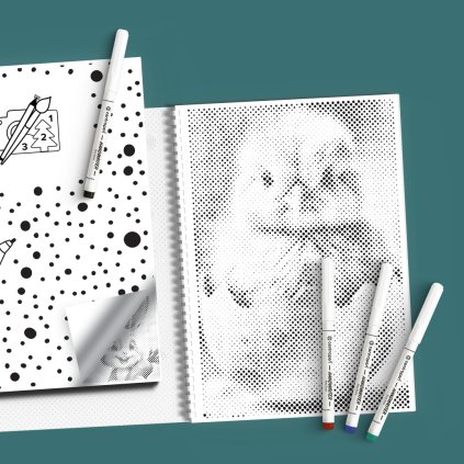 Cahier de pointillage - Pâques (Variante 3 couleurs (noir, bleu, doré))