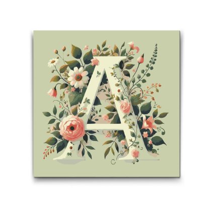 M2_Painting_by_Numbers_-_Letter_A_-_Floral_Pattern