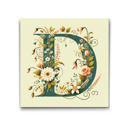 M2_Painting_by_Numbers_-_Letter_D_-_Floral_Pattern