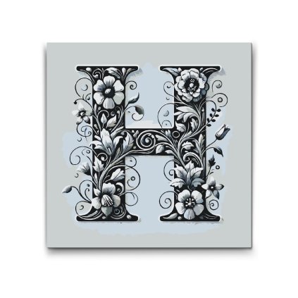 M2_Painting_by_Numbers_-_Letter_H_-_Floral_Pattern