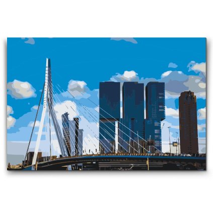 Peinture par numéros - Pont Erasmus, Rotterdam - Pays-Bas