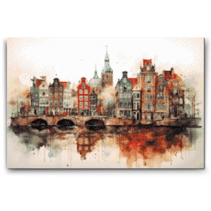 Broderie diamant - Dessin d'Amsterdam - Pays-Bas