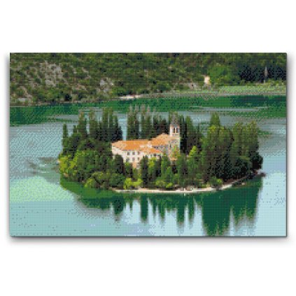 Broderie diamant - Île de Visovac - Croatie