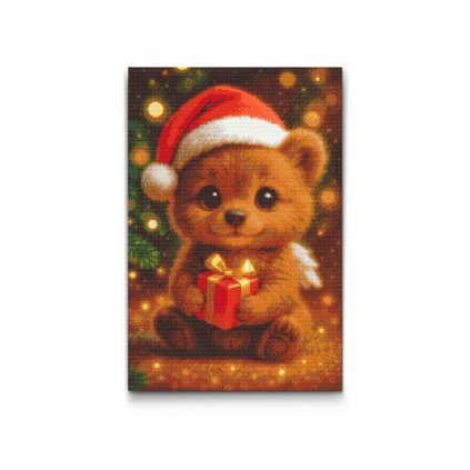 Broderie diamant - Ours en peluche de Noël