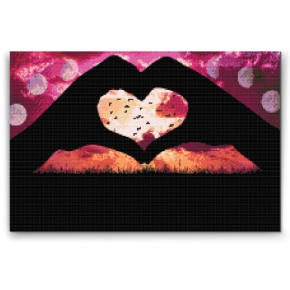 Diamond Painting - Hands in the Shape of a Heart