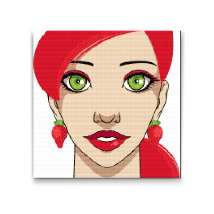 Diamond Painting - Woman with Strawberry Earrings