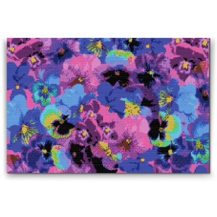 Diamond Painting - Colorful Pansies