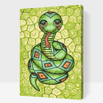 Paint by Number - Snake with Red Cheeks
