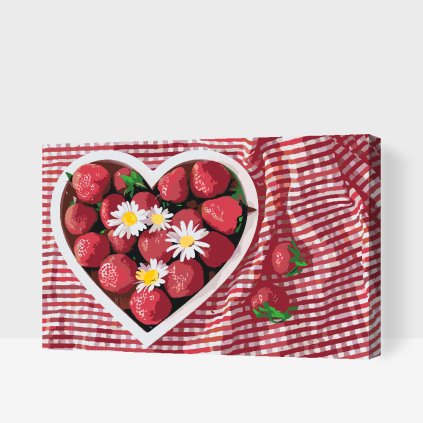 Paint by Number - Strawberries in the Shape of a Heart
