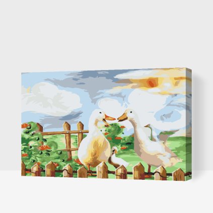 Paint by Number - Duck Familly in the Garden