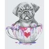 Paint by Number - Pug in a Painted Mug