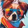 Paint by Number - Dog with Stylish Glasses 1