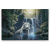 Diamond Painting - White tiger by a waterfall