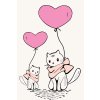 Paint by Number - Cats with Balloons