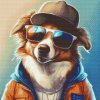 Diamond Painting - Dog with Stylish Glasses 3