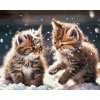 Diamantové malování - Koťata ve sněhu