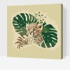 Malování podle čísel - Malý leopard a monstera