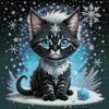Diamantové malování - Sněžné kotě