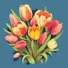 Malování podle čísel - Kytice tulipánů