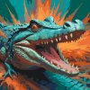 M11_Painting_by_Numbers_-_Crocodile_in_shades_of_turquoise_and_orange