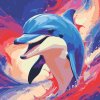 M11_Painting_by_Numbers_-_Dolphin_in_shades_of_red_and_blue