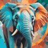 M11_Painting_by_Numbers_-_Elephant_in_shades_of_turquoise_and_orange