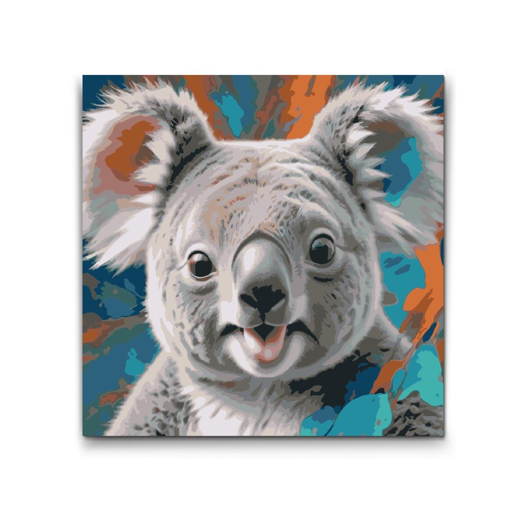 M2_Painting_by_Numbers_-_Koala_in_shades_of_turquoise_and_orange