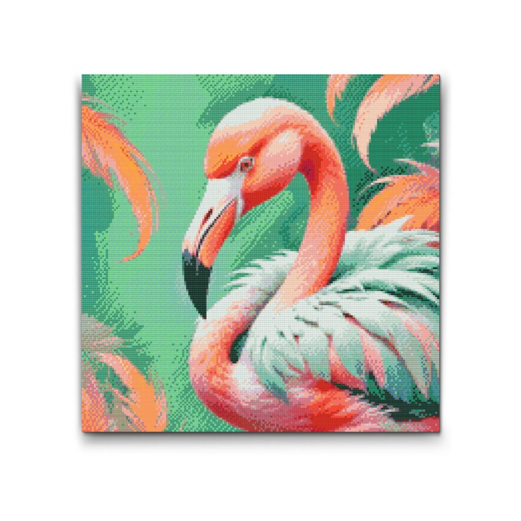 M2_Diamond_Paintings_-_Flamingo_in_shades_of_muted_green