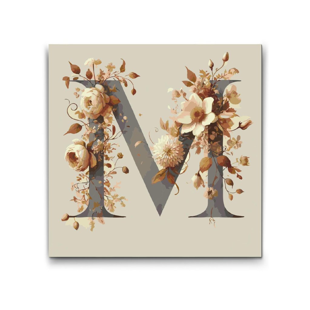 M2_Painting_by_Numbers_-_Letter_M_-_Floral_Pattern