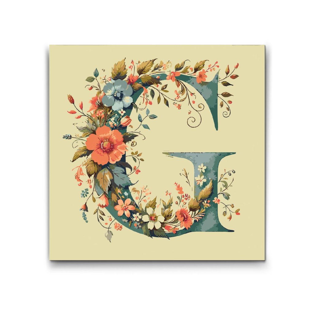 M2_Painting_by_Numbers_-_Letter_G_-_Floral_Pattern