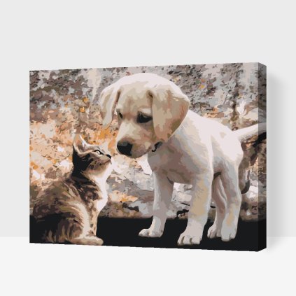 Paint by Number - Puppy and Kitty