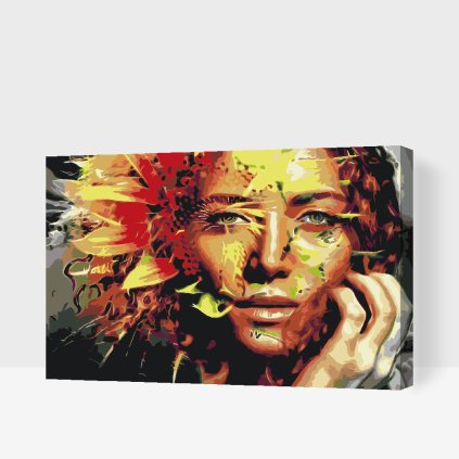 Paint by Number - Woman hidden in a Sunflower