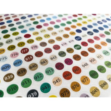 Stickers with colored codes of all our diamonds
