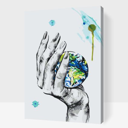 Paint by Number - Planet in a Woman Hand