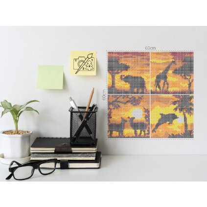 Zažehlovací korálky - Západ slunce se zvířátky