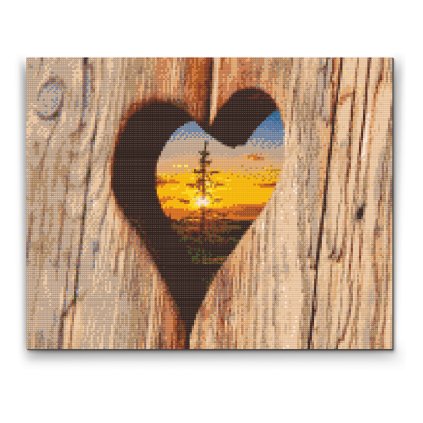Diamond Painting - Wooden Heart