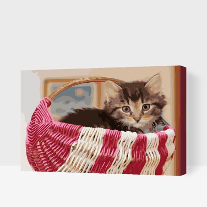 Paint by Number - Kitten in a Basket