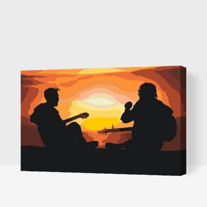 Paint by Number - Guitarists at Sunset