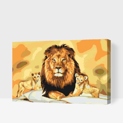 Paint by Number - Lion and Cubs