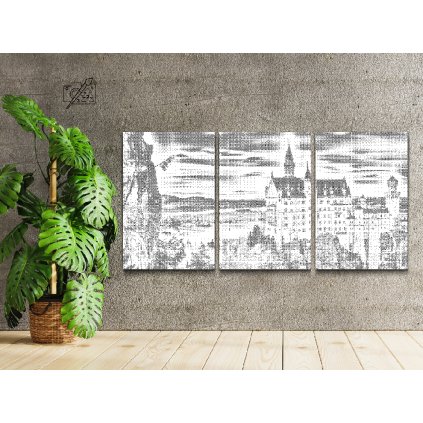 Dotting points - Neuschwanstein Castle in Bavaria (set of 3)