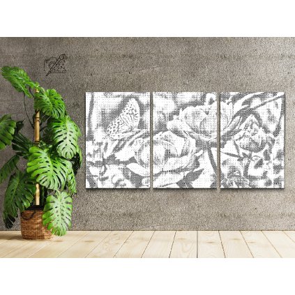 Dotting points - Butterfly sitting on a Flower (set of 3)