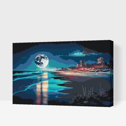 Paint by Number - Full Moon on the Beach