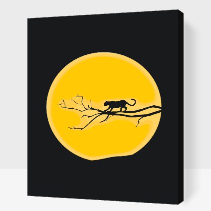 Paint by Number - Jaguar at Full Moon
