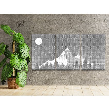 Dotting points - Mountains at night (set of 3)