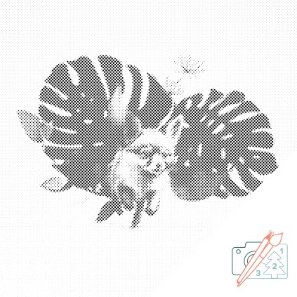 Tečkování - Liška a monstera